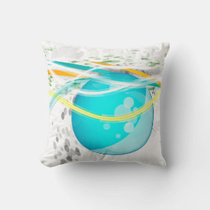Cojín Decorativo Resumen de Aqua Orb American MoJo Pillow