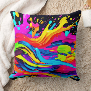 Cojín Decorativo Resumen de arte de ráfaga de color