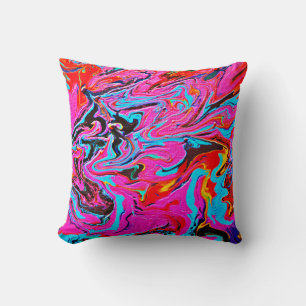 Cojín Decorativo  Resumen De Arte, Fondo, Pintura De Mano, Ar Fluid