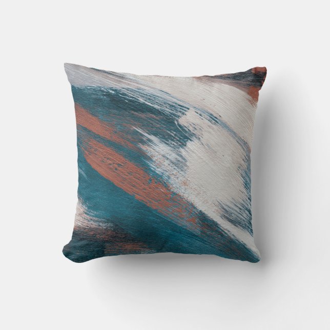 Cojín Decorativo Resumen de arte. Pincel con trazos en papel. Vinta (Anverso)