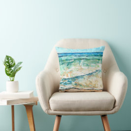 Cojín Decorativo Resumen de arte Verde azulado oceánico