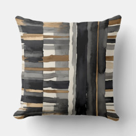 Cojín Decorativo Resumen de beige negro gris y bronce