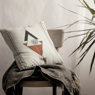 Cojín Decorativo Resumen de Boho moderno de 16" x 16" Decoración