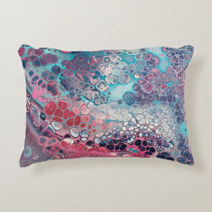 Cojín Decorativo Resumen de color de la turba acrílica de coral y A