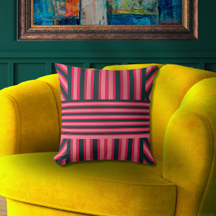 Cojín Decorativo Resumen de color rosa del carbón vegetal Art Deco