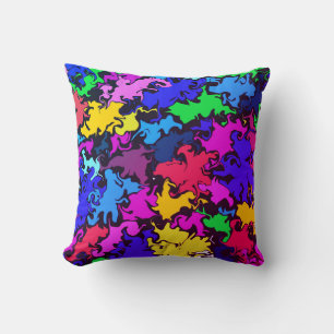 Cojín Decorativo Resumen de Colorful Twirl / Miami /