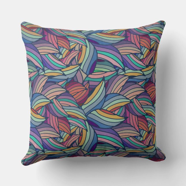 Cojín Decorativo Resumen de diseño colorido (Reverso )