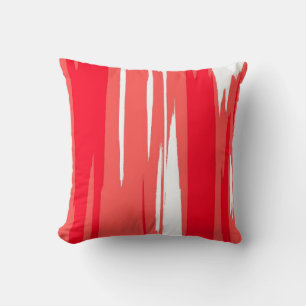 Cojín Decorativo Resumen de diseño de arte de pintura roja blanca