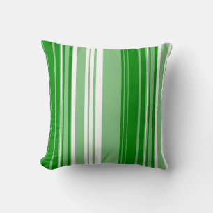Cojín Decorativo Resumen de diseño de rayas retro verdes y blancas