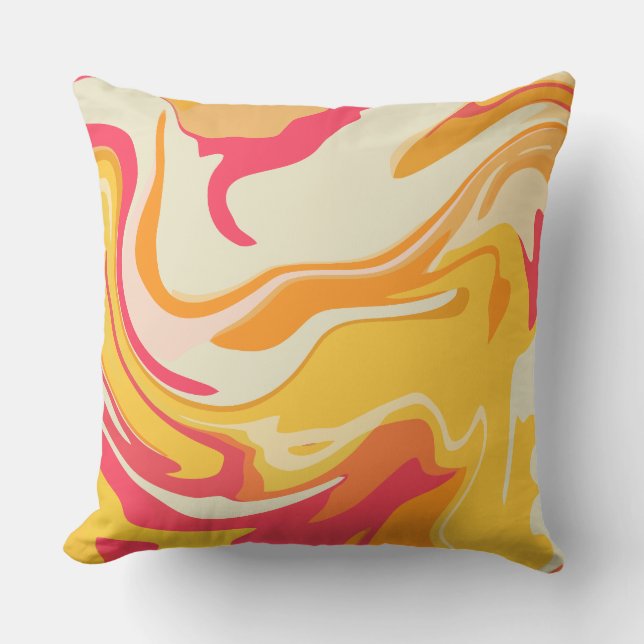 Cojín Decorativo Resumen de diseño de rotación en tonos cálidos (Anverso)