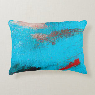Cojín Decorativo Resumen de fondo artístico, pintura, fino, azul, l