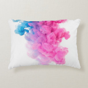Cojín Decorativo Resumen de fondo de arte azul rosa