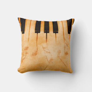 Cojín Decorativo Resumen de fondo musical - Teclado y música n