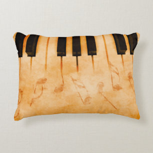 Cojín Decorativo Resumen de fondo musical - Teclado y música n