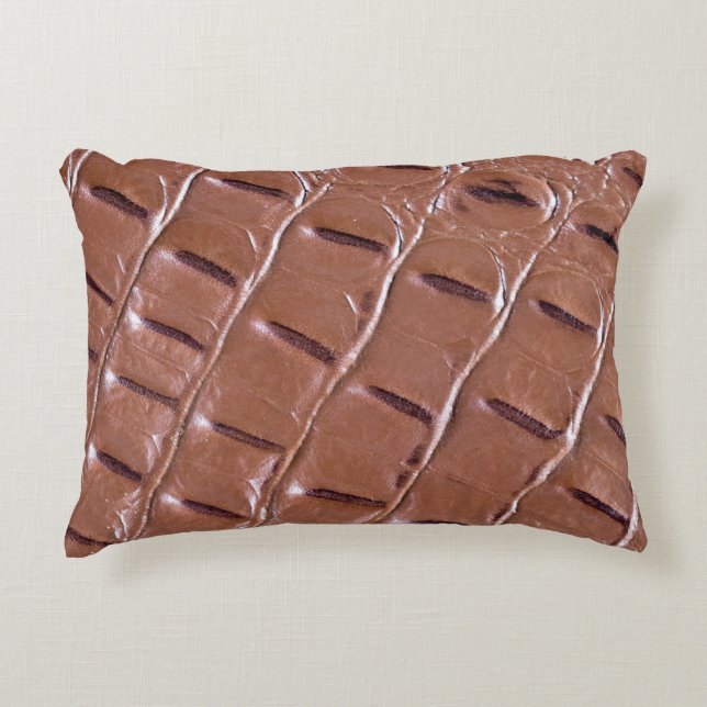 Cojín Decorativo Resumen de fondo texturizado de cuero de cocodrilo (Anverso)