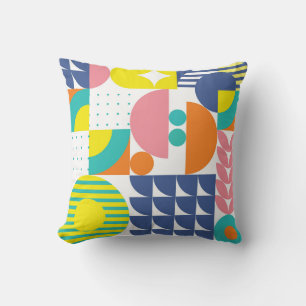 Cojín Decorativo Resumen de Formas Geométricas Modernas.