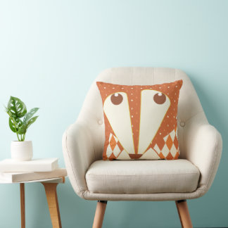 Cojín Decorativo Resumen de Fox Naranja Terracotta Estilizado