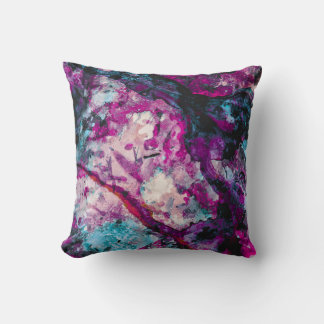 Cojín Decorativo Resumen de Geode Cristal de Ruby y Sapphire