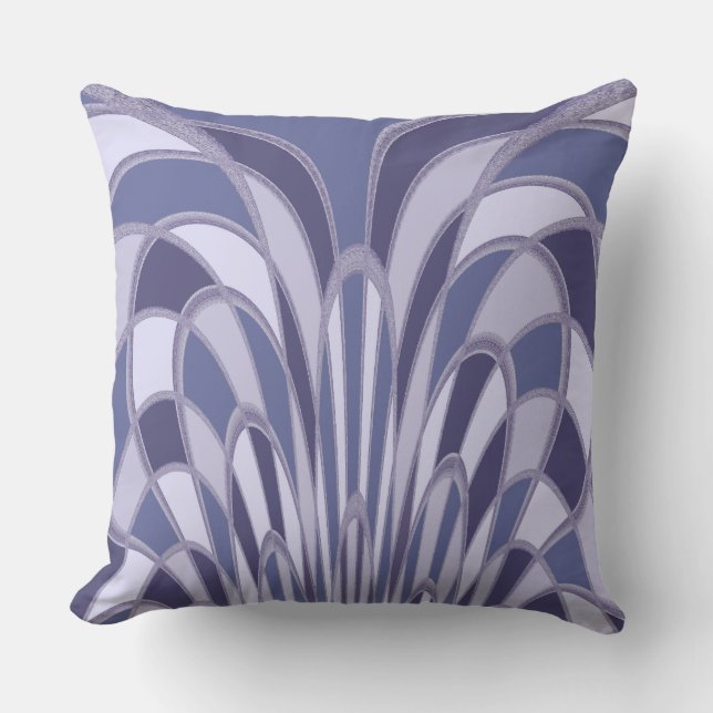 Cojín Decorativo Resumen de hongos - Art Deco - arándano (Anverso)