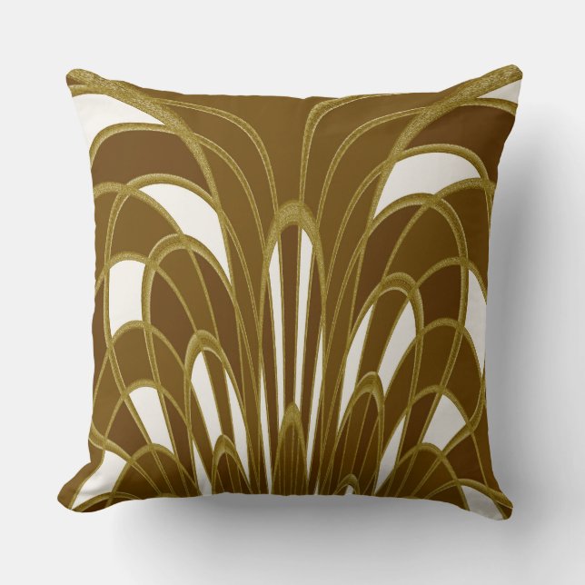 Cojín Decorativo Resumen de hongos - Art Deco - Otoño (Anverso)