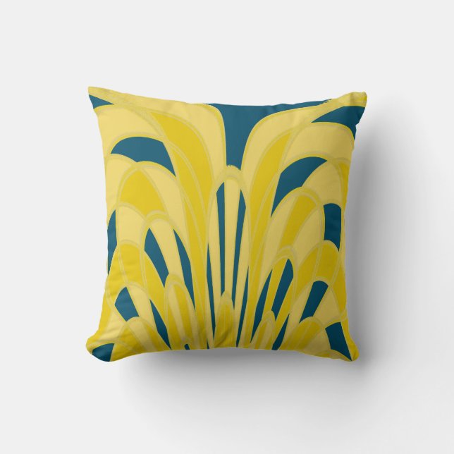 Cojín Decorativo Resumen de hongos - Art Deco - Sunshine (Anverso)