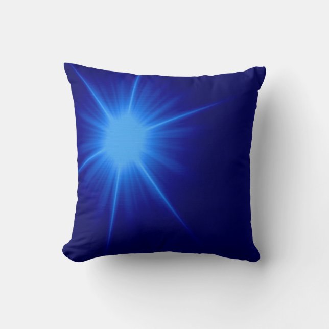 Cojín Decorativo Resumen de la luz solar azul, art. 3 (Anverso)