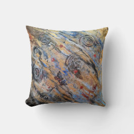 Cojín Decorativo Resumen de la mariposa dorada y plateada