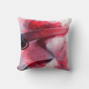 Cojín Decorativo Resumen de la pintura digital del guitarras, abstr
