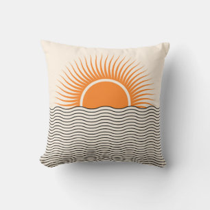 Cojín Decorativo Resumen de la puesta de sol: decoración geométrica
