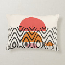 Cojín Decorativo Resumen de las ondas semicírculo pez Pillow2 16" x