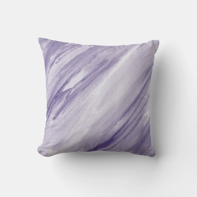 Cojín Decorativo Resumen de Lilac White (Anverso)