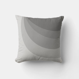 Cojín Decorativo Resumen de líneas onduladas de color gris plateado