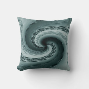 Cojín Decorativo Resumen de Maelstrom Fractal - Verde azulado