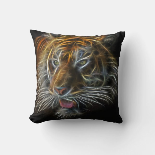 Cojín Decorativo Resumen de Neon Tiger (Anverso)