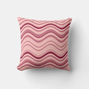 Cojín Decorativo Resumen de ondas rosadas Art Retro