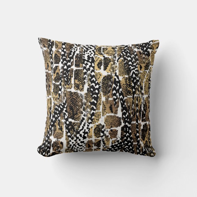 Cojín Decorativo Resumen de piel animal: diseño artístico (Anverso)