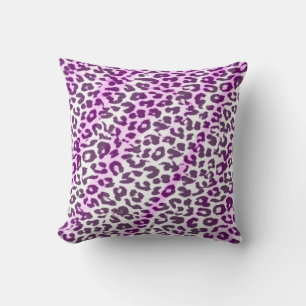Cojín Decorativo Resumen de piel de leopardo de tintas rosadas