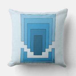 Cojín Decorativo Resumen de Rectángulo en Azul