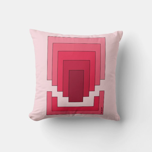 Cojín Decorativo Resumen de Rectángulo en rojo (Anverso)