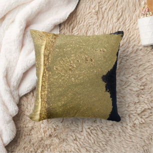 Cojín Decorativo Resumen de sombra de purpurina dorado