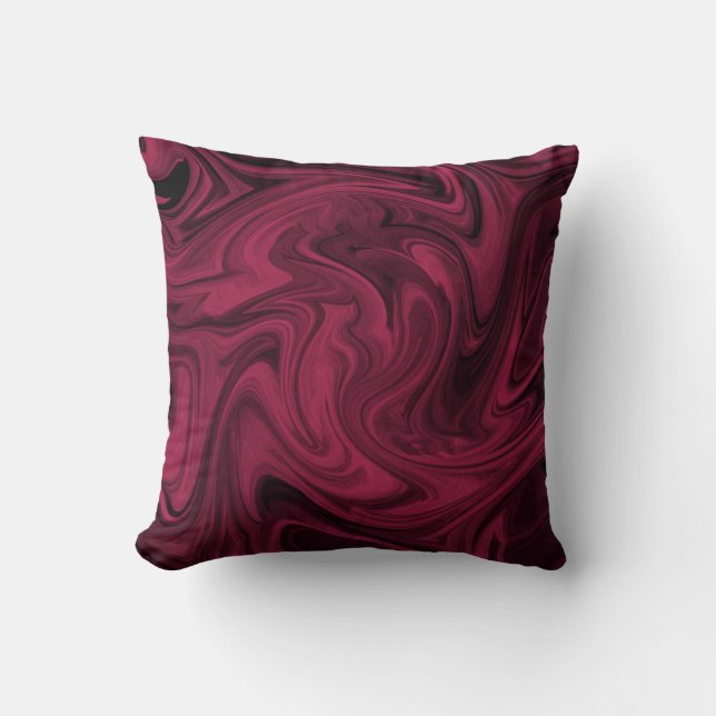 Cojín Decorativo Resumen de Swirly Burgundy (Anverso)