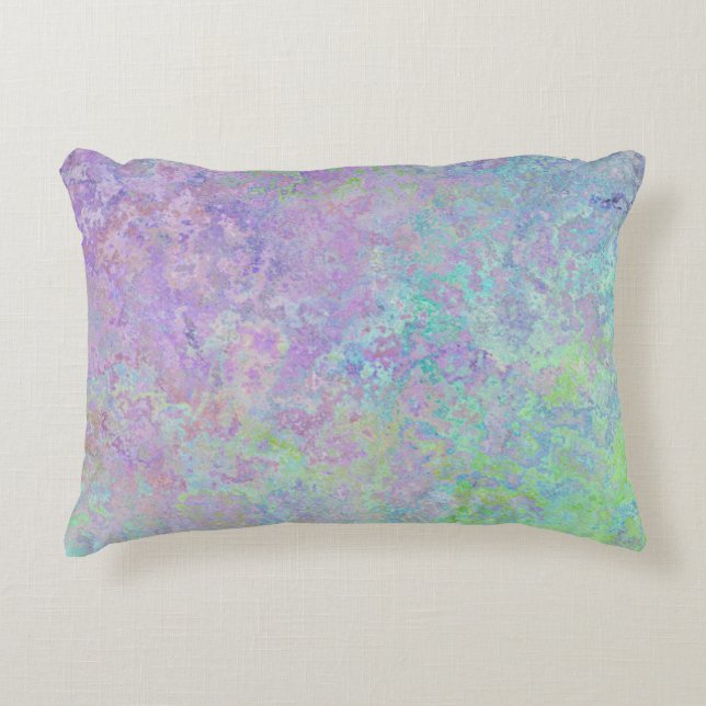 Cojín Decorativo Resumen de tinta de neón pastel de lavanda (Anverso)