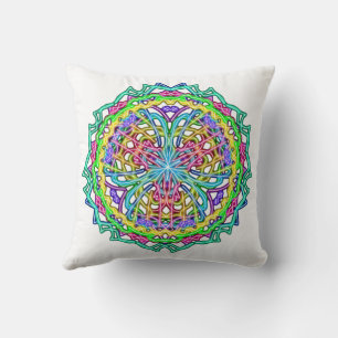 Cojín Decorativo Resumen de una Mandala colorida