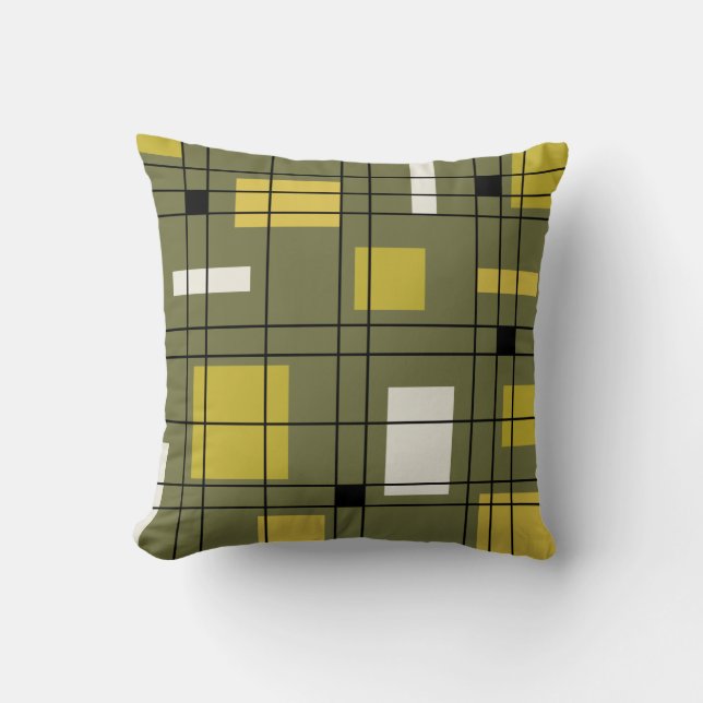 Cojín Decorativo Resumen del arte Aguacate verde de los años 50 (Anverso)