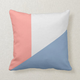 Cojín Decorativo Resumen del bloque de color rosa del coral azul mo