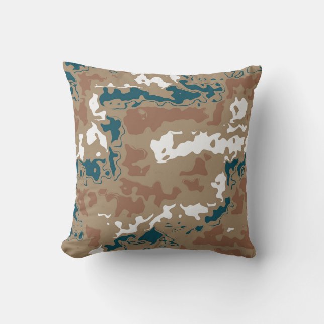 Cojín Decorativo Resumen del Camuflaje de la Tierra Brown (Anverso)