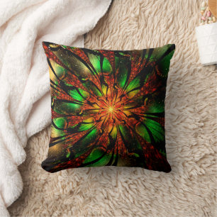 Cojín Decorativo Resumen del diseño de flor fractal.