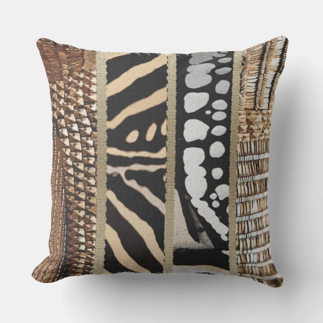 Cojín Decorativo Resumen del diseño del patrón africano (Anverso)