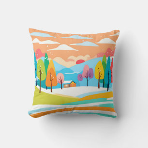 Cojín Decorativo Resumen del estilo Minimalista del paisaje