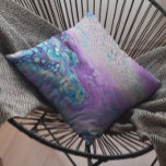 Cojín Decorativo Resumen del líquido de mármol violeta azul turques<br><div class="desc">Este diseño fue creado a partir de mi pintura de acrílico fluido única. Puede personalizarse haciendo clic en el botón personalizar y agregando un nombre, iniciales o sus palabras favoritas. Contáctame en colorflowcreations@gmail.com si quieres tener este diseño en otro producto. Compra mi pintura de acrílico abstracta original a la venta...</div>
